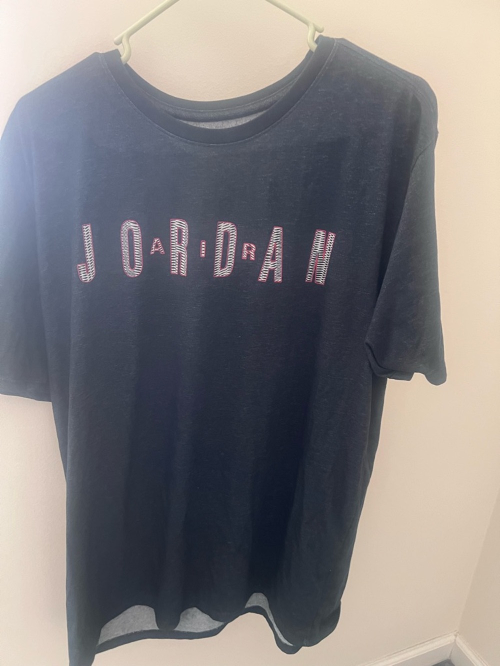 Jordan Black Short Sleeve Tee with Striped Logo
